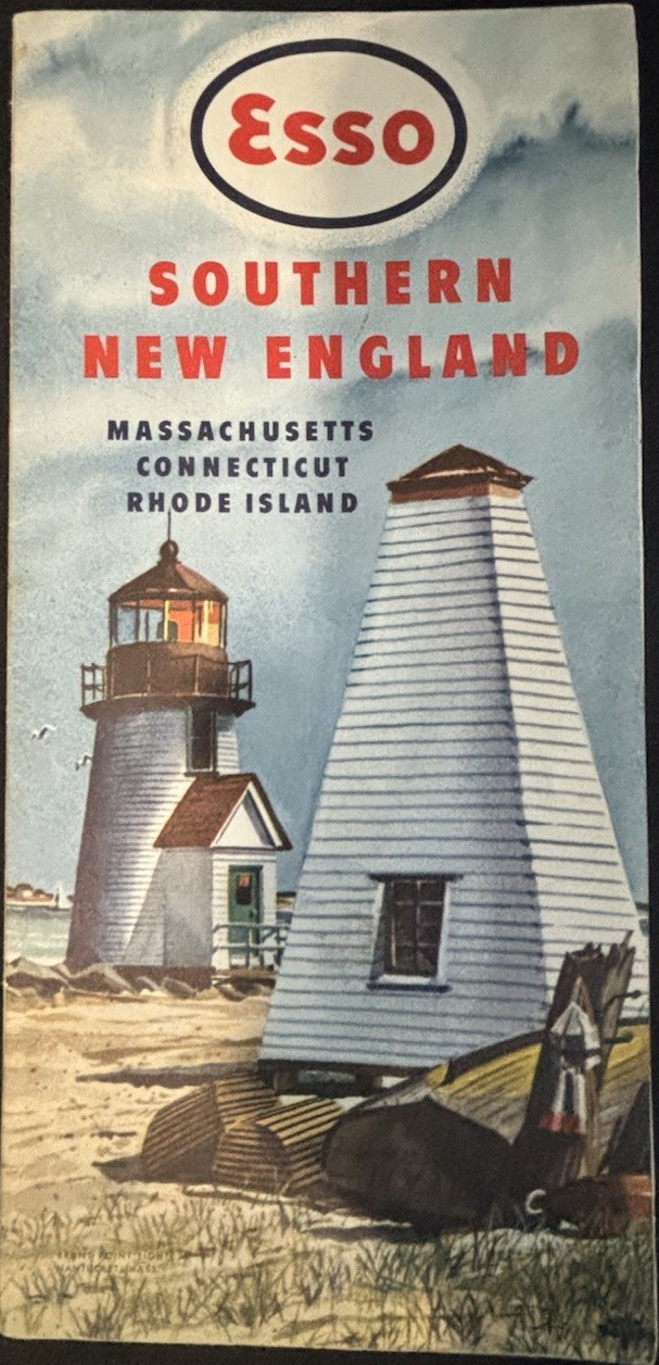 Vintage 1949 Esso Southern New England Road Map