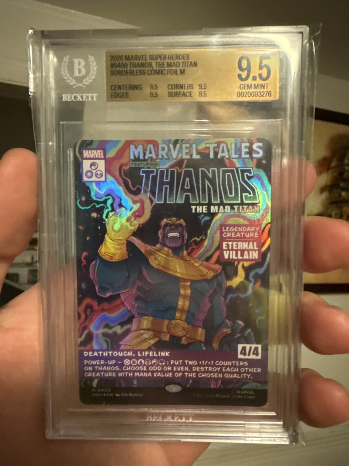 2026 MTG Marvel Thanos, the Mad Titan BORDERLESS BGS 9.5 2026 MTG Marvel Thanos, the Mad Titan BORDERLESS BGS 9.5