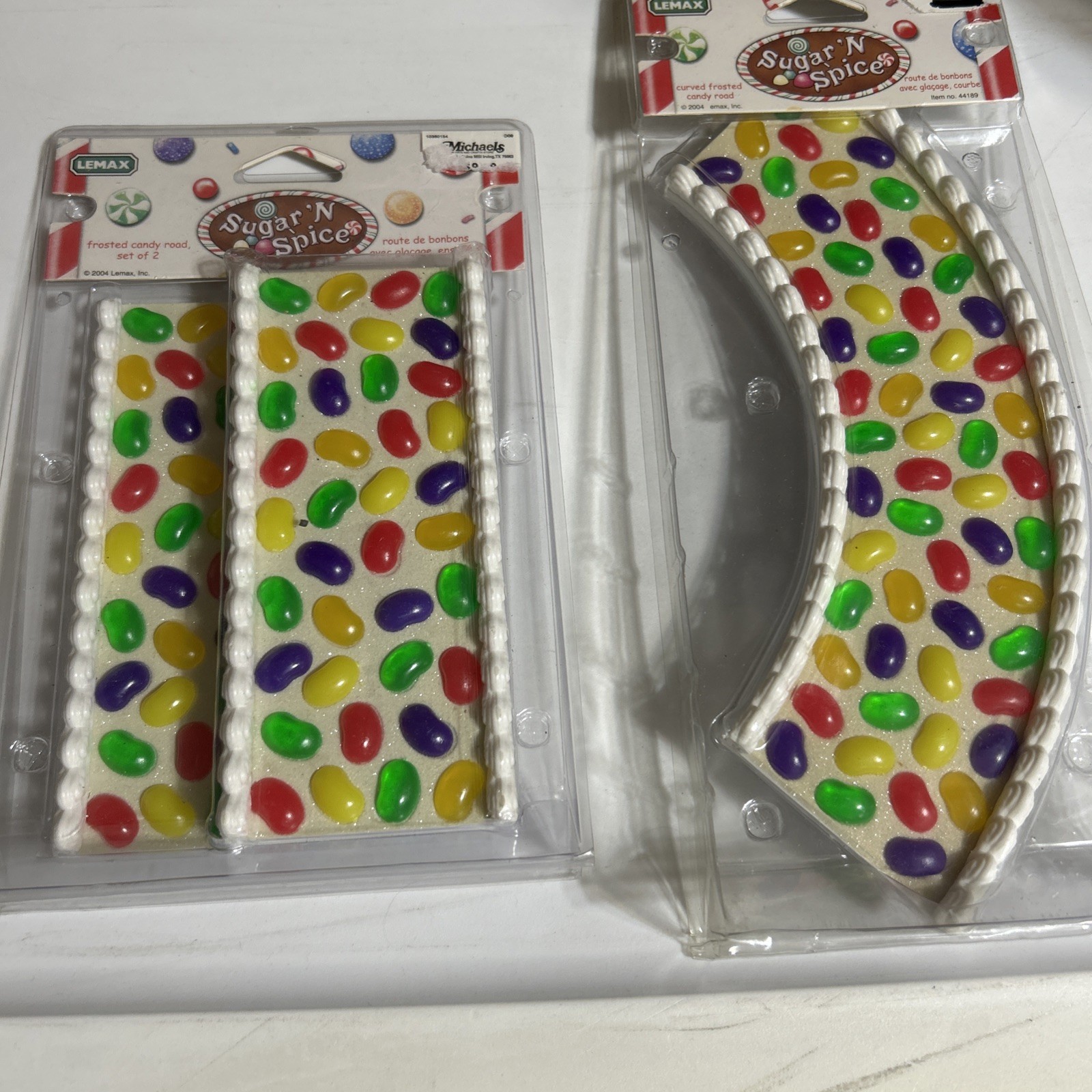 New 2 Lemax Sugar\'N Spice Frosted Candy Jelly Bean Roads Christmas Village
