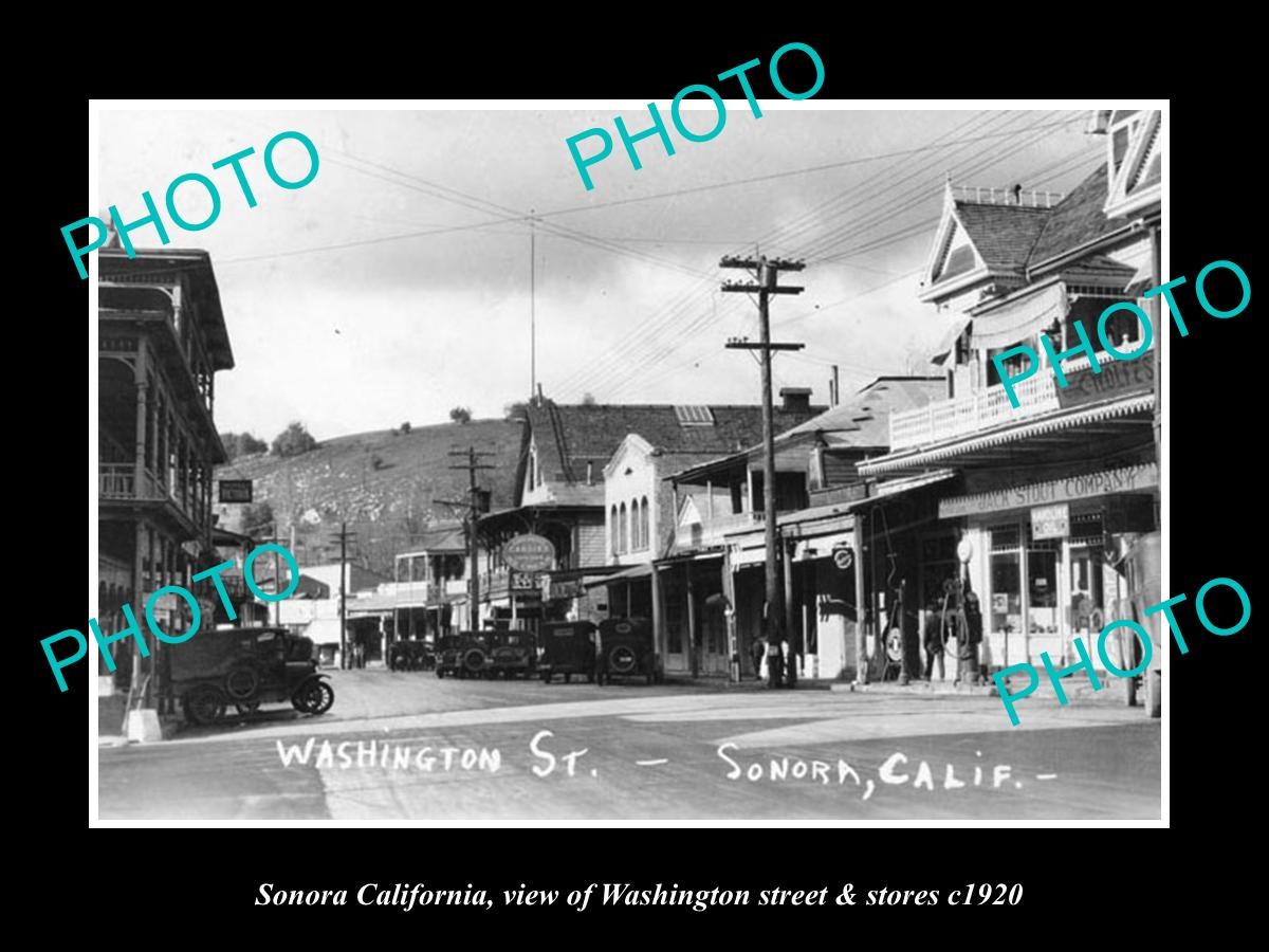 Sonora California View Washington Street c1920 Large Historic Old Photo