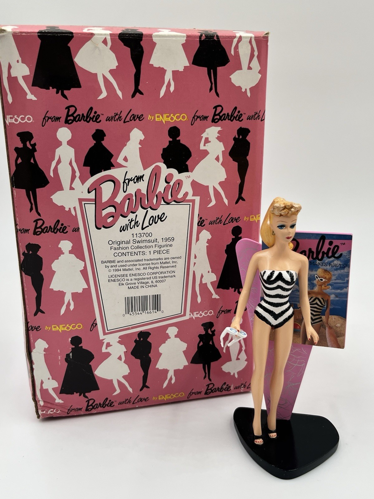 Vintage Enesco Barbie Original Swimsuit 1959 Figurine 1994 113700 NOS
