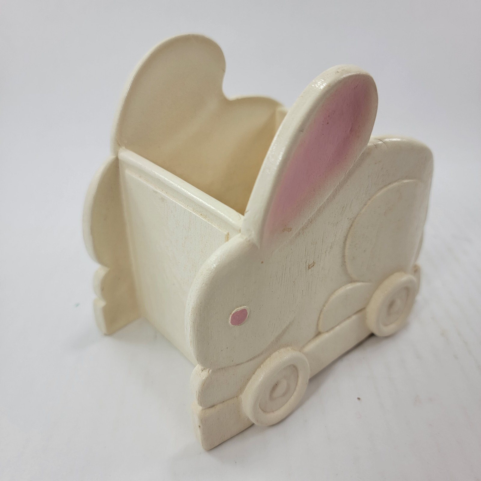 Vintage F.T.D.A Flower Pot Wooden / Composite Box Easter Bunny Themed RARE 