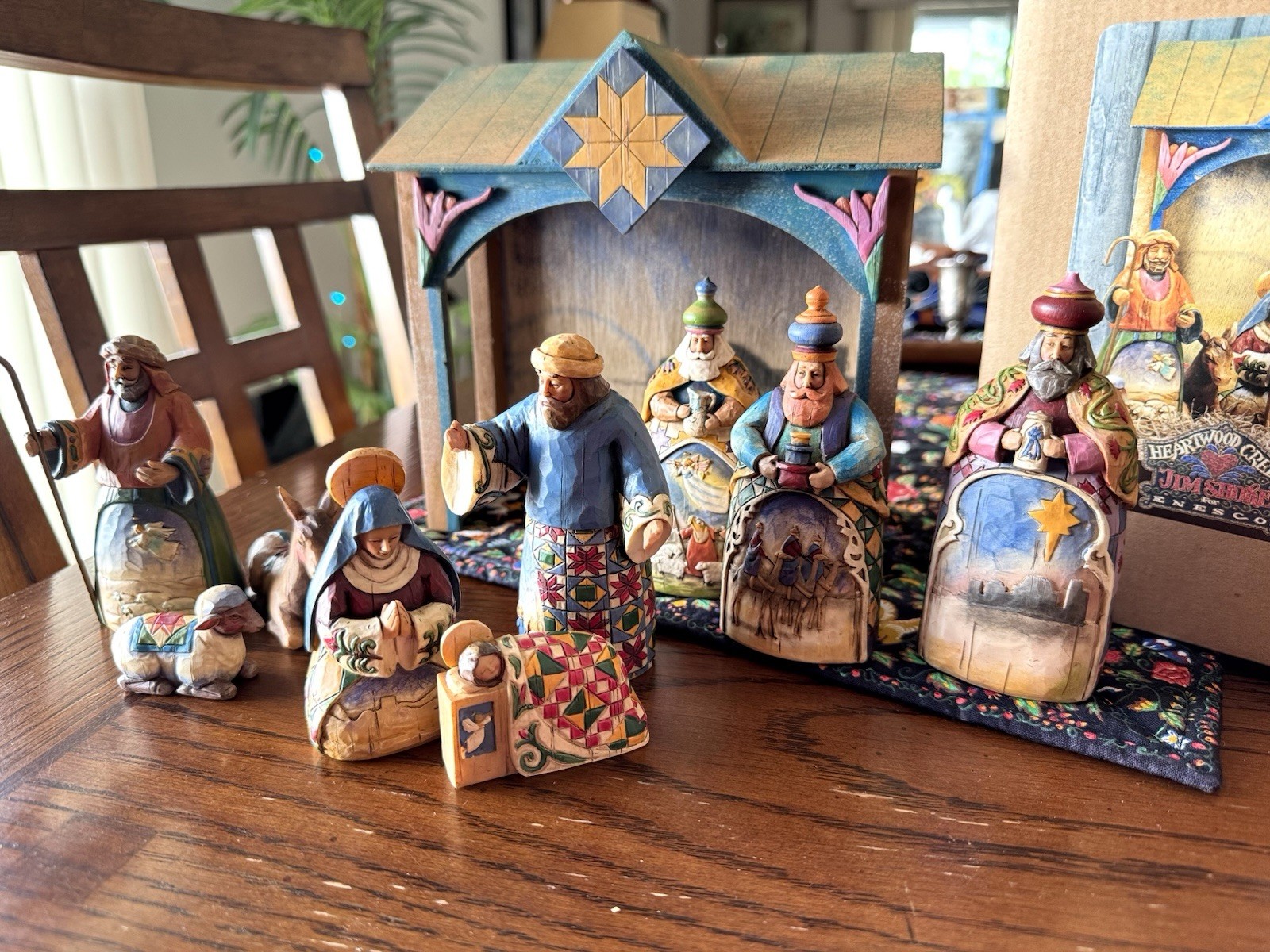Jim Shore 2004 Complete Nativity Set Enesco Heartwood Creek Original Box