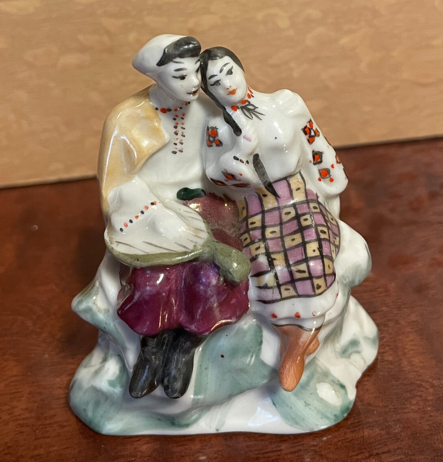 Figure porcelain miniature ZChK couple Cossack Levko and Galya with bandura