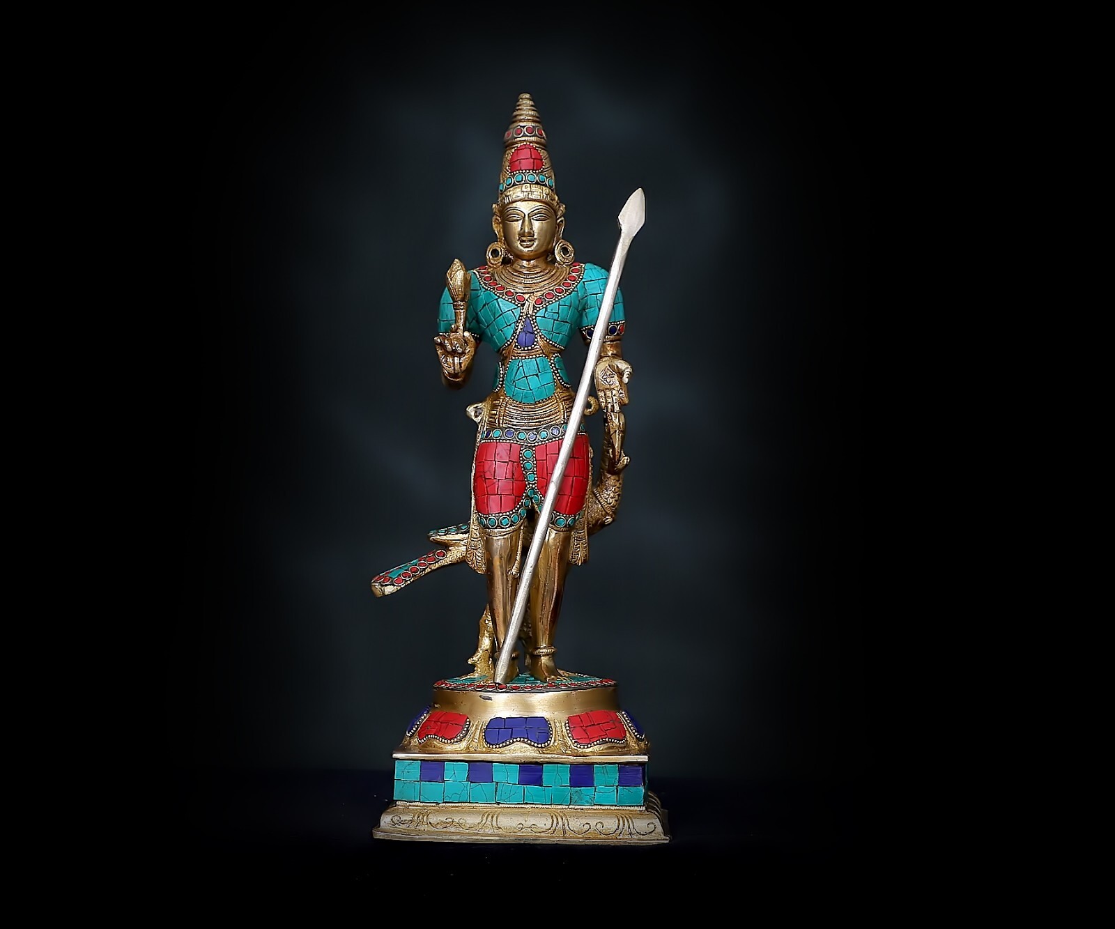 Kartikeya Statue Brass God Karthikeyan Idol Lord Murugan Swamy With Peacock Gift