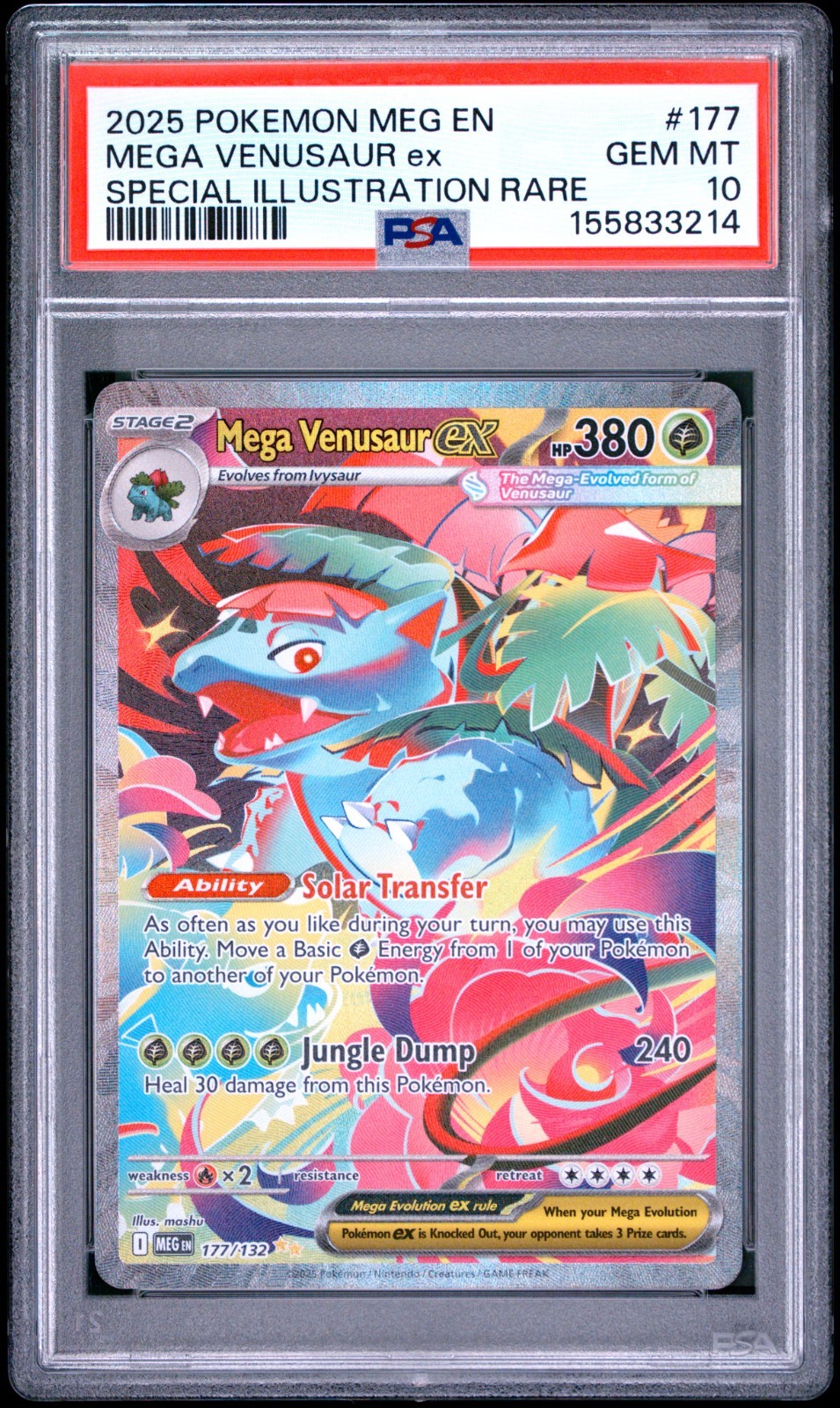 Mega Venusaur ex 177/132 Special Illustration Rare Pokémon Mega Evolution PSA 10