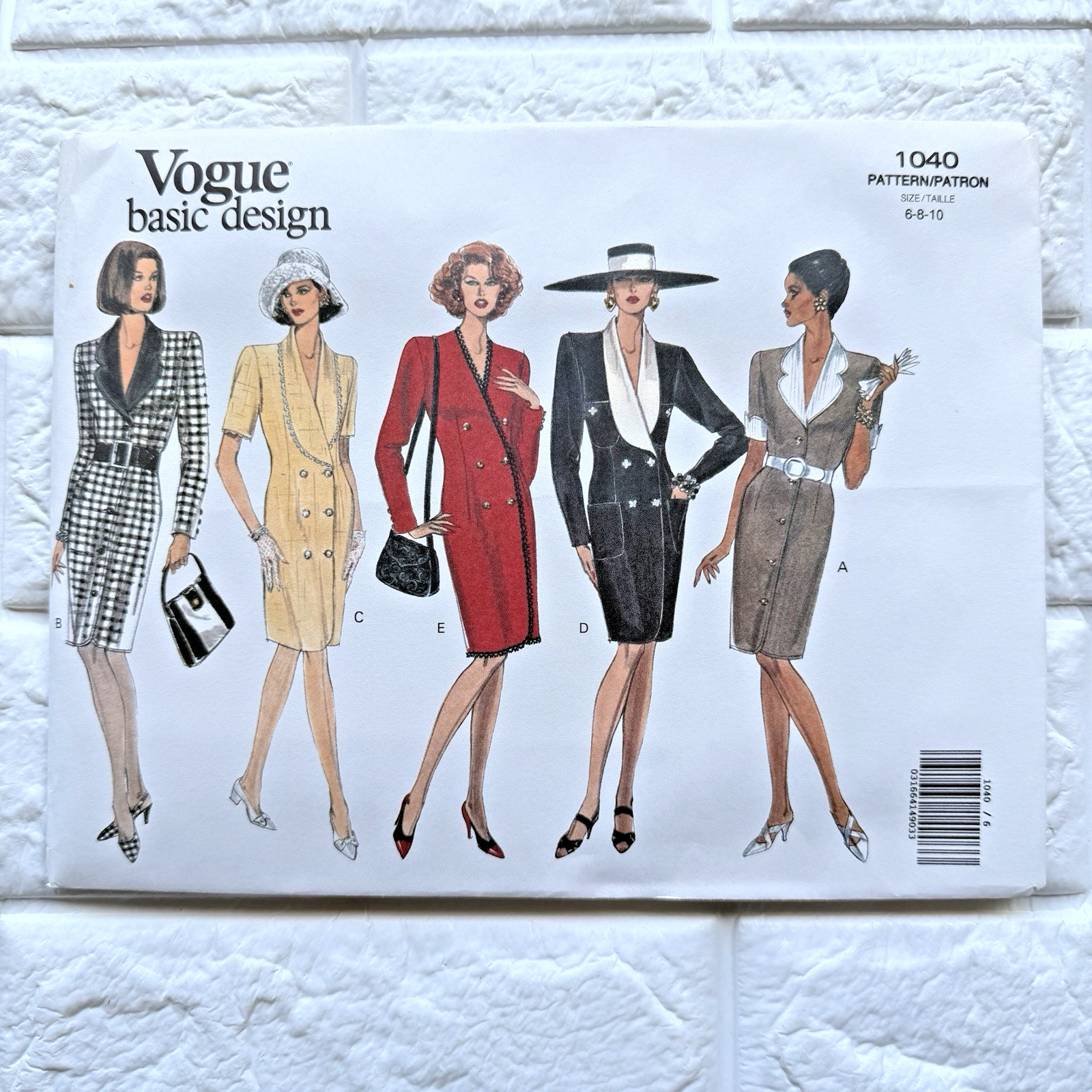 Vtg NEW Vogue 1040 Pattern Misses Sz 6 8 10 Dress Power Dressing Career Uncut