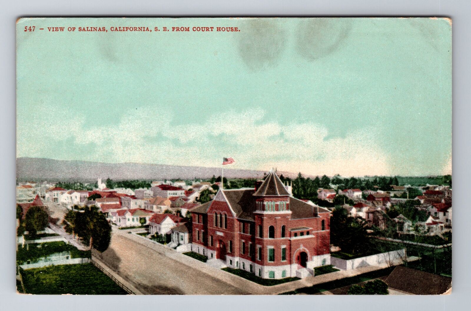 Salinas CA-California, SE View From The Courthouse, Antique Vintage Postcard