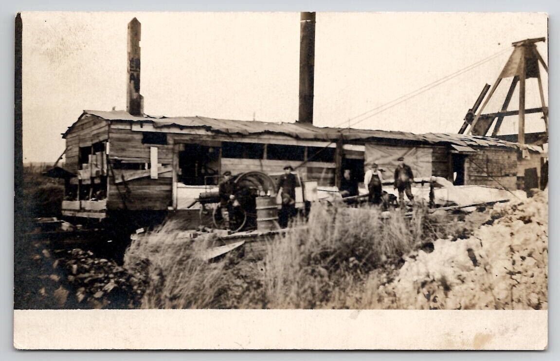 RPPC Pioneers of America Miners Farmers Workers Trailer Machinery Postcard U21