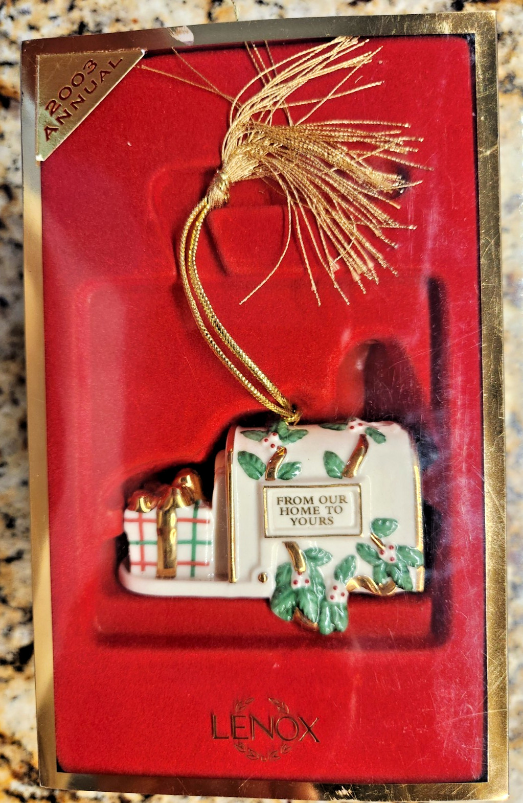 LENOX From Our Home to Yours Porcelain Mailbox Cardinal 2003 CHRISTMAS ORNAMENT