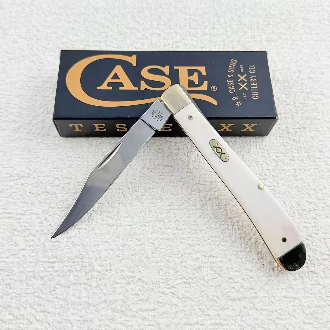 Case XX™ Slimline Trapper 13312 Smooth White Bone Stainless Steel Pocket Knife