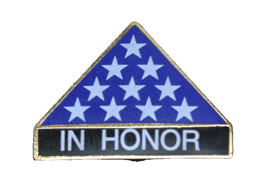 IN HONOR FOLDED FLAG MILITARY  LAPEL HAT  PIN