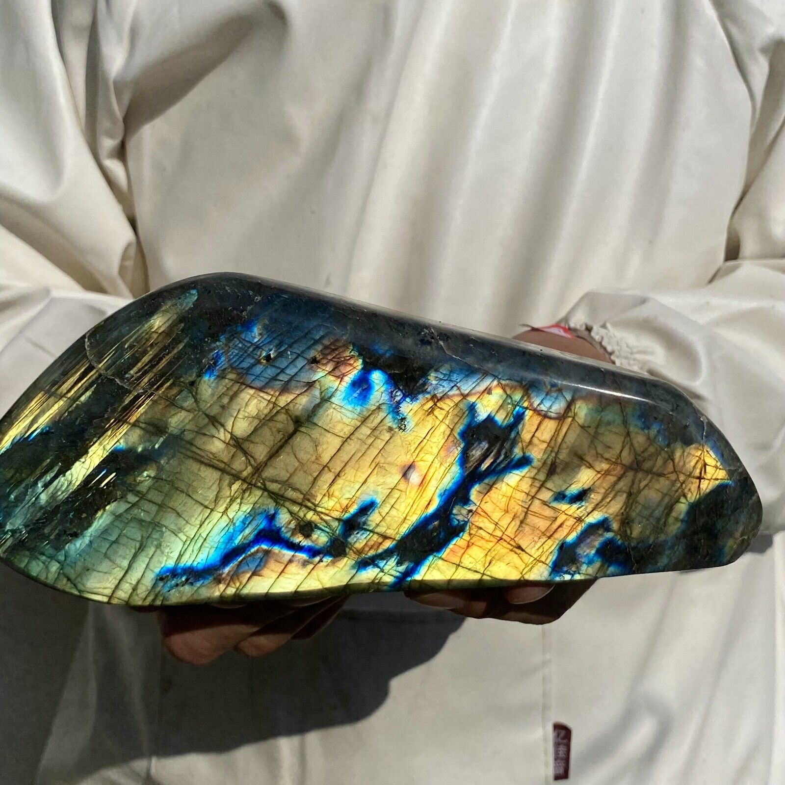 2.7lb Natural Flash Labradorite Quartz Crystal Freeform rough Mineral Healing