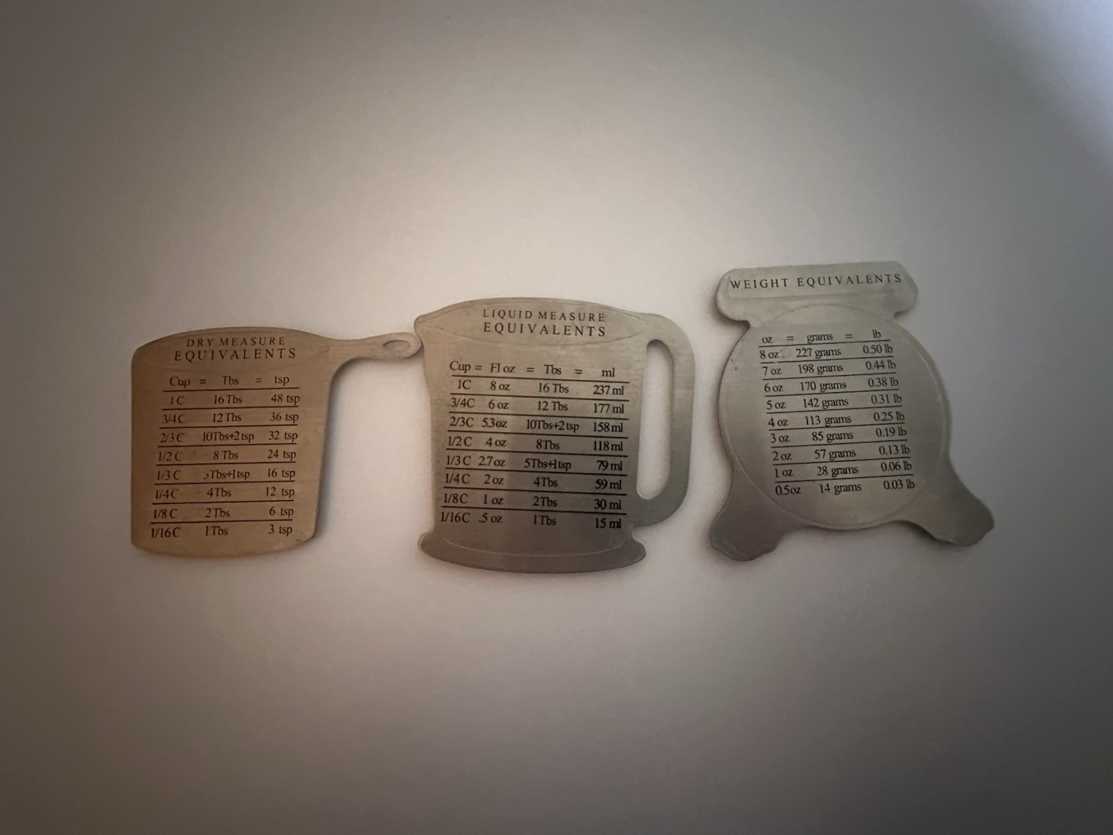 Vintage AMCO Stainless Cooking equivalent Magnets.
