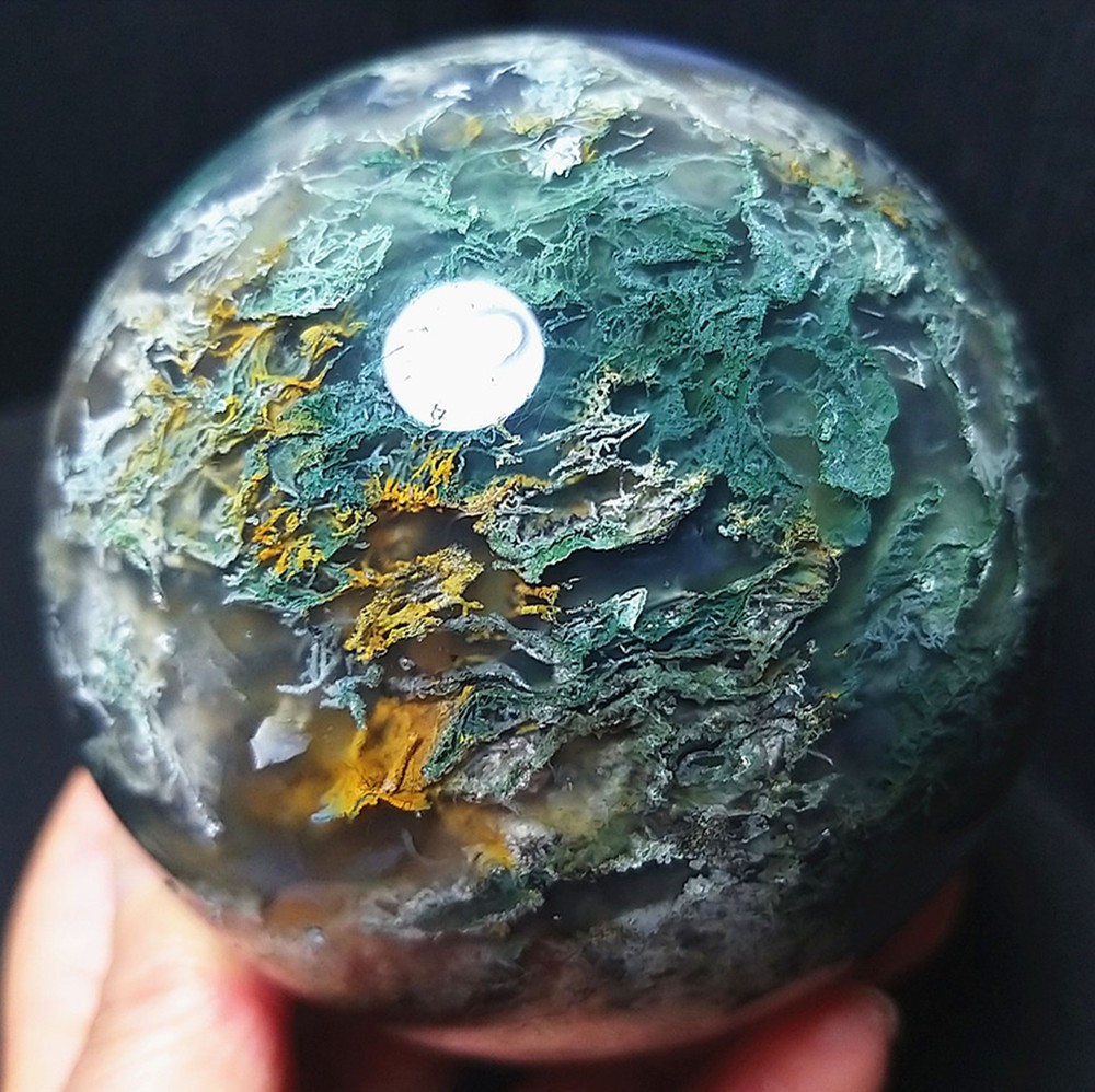 RARE 833g Natural Polished Colorful Agate Crystal Ball Healing Madagascar A5035