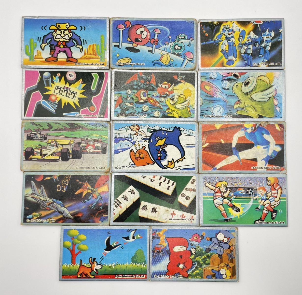 1980s Japanese Menko Card Set of 14 Amada Famicom Nintendo Hudson Konami Vintage