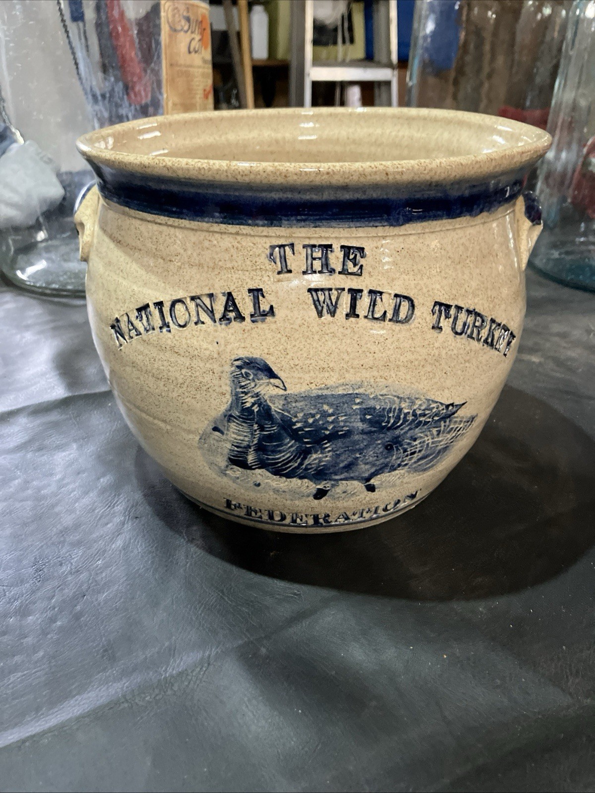 The National Wild Federation Stoneware Crock. Very Nice Condition The National Wild Federation Stoneware Crock. Very Nice Condition