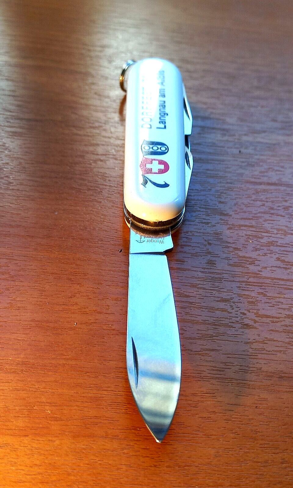 Vintage 1991 WENGER DELEMONT Swiss Folding Pocket White  KNIFE