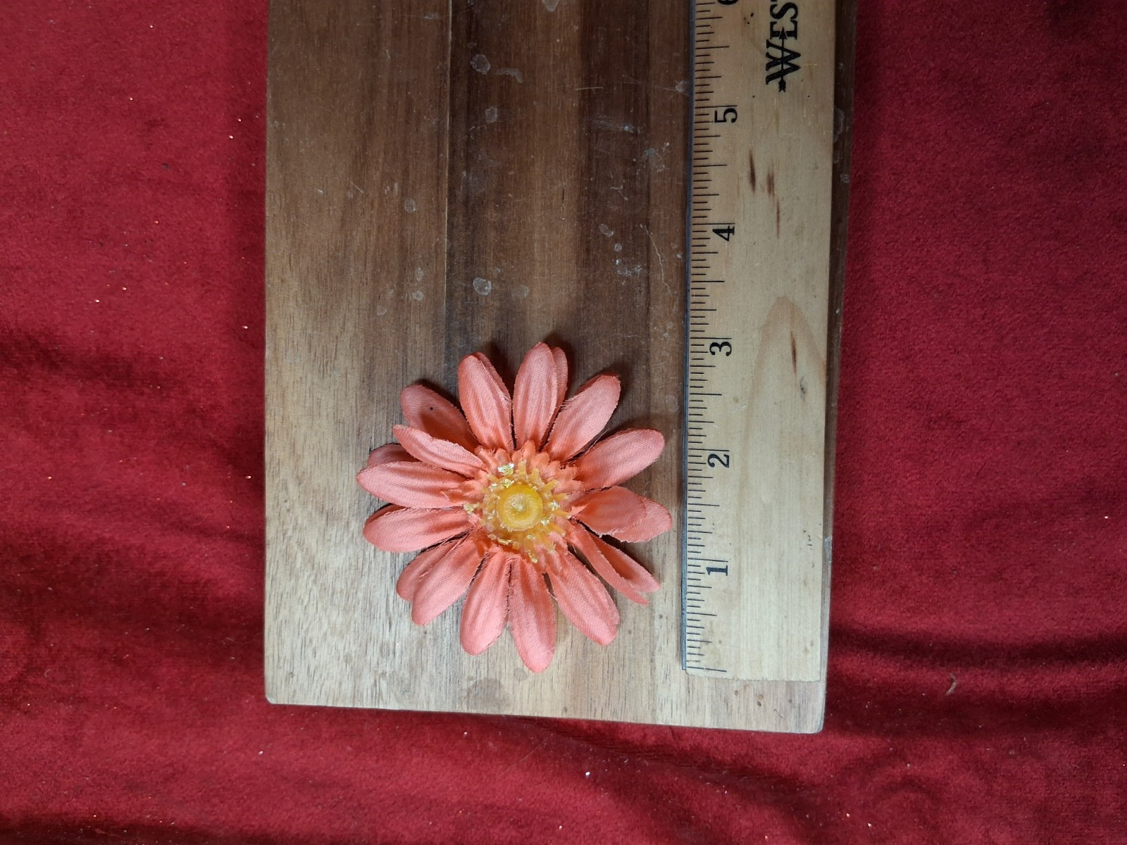 Vintage Handmade Pink Fabric Flower Fridge Magnet Daisy Gerbera Kitsch Decor