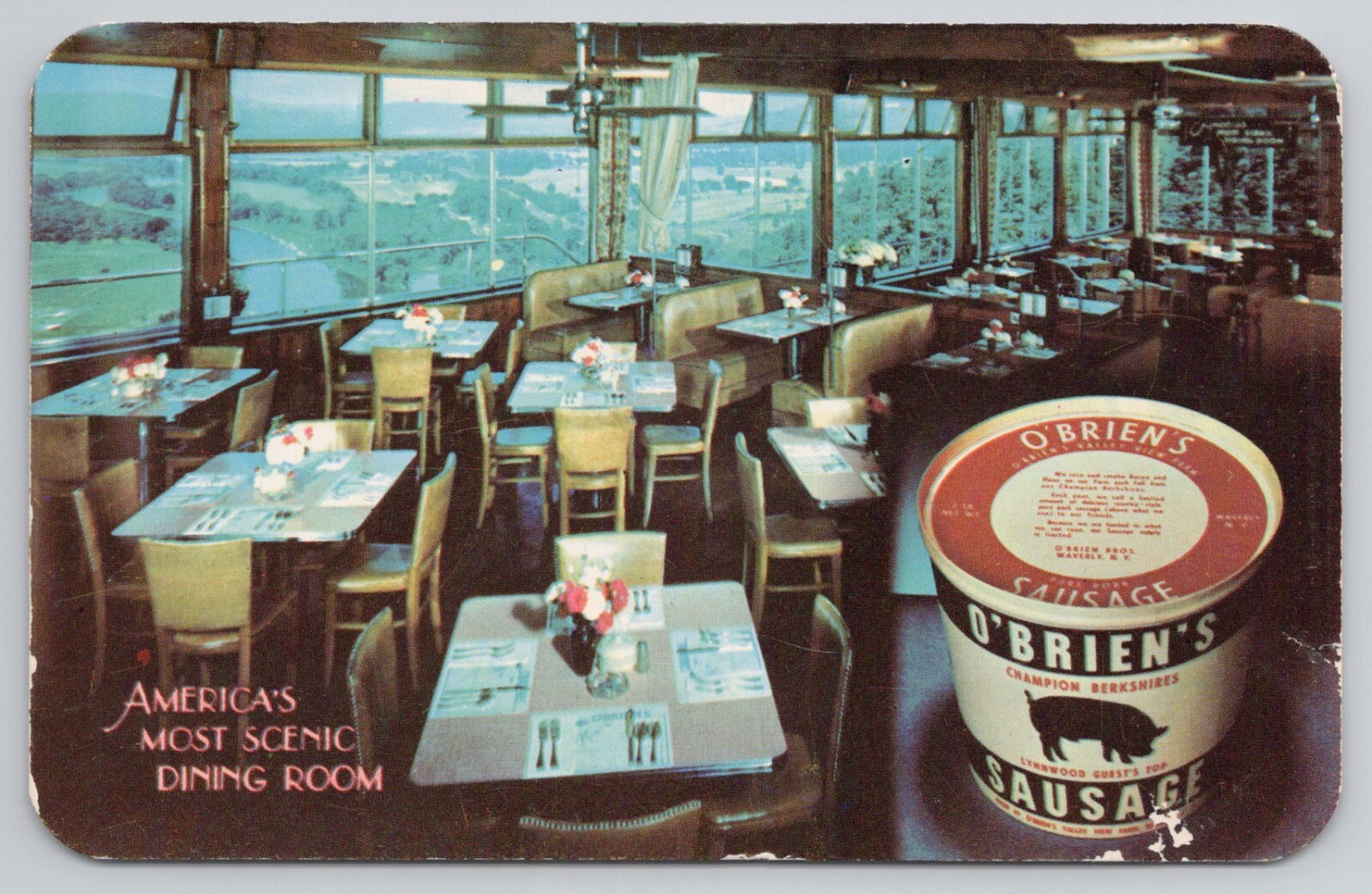 O\'Briens\' America\'s Most Scenic Dining Room Macy’s Fancy Pantry NYC Postcard V*