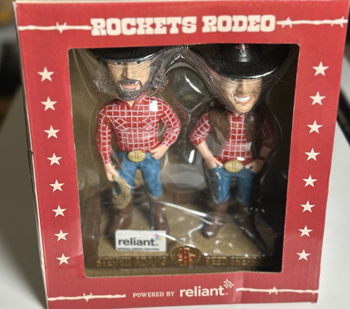 Reed Sheppard & Steven Adams Houston Rockets Rodeo Bobblehead
