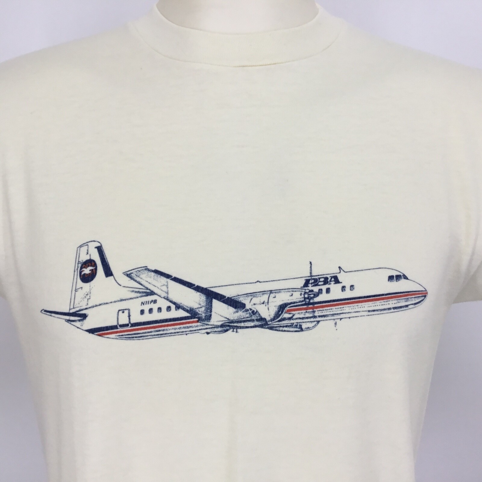 Vintage Sz Large TShirt PBA Providence Boston Airlines Airplane Aviation