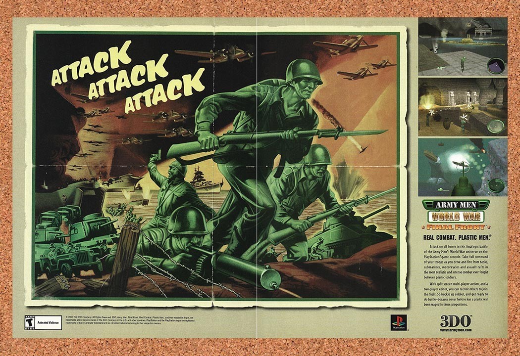 2001 Army Men World War Final Front PS1 Original Advertisement / Retro Promo v1 2001 Army Men World War Final Front PS1 Original Advertisement / Retro Promo v1