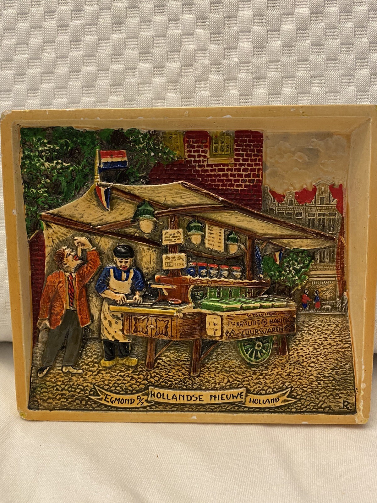Antique Chalk Plaque Made In Holland , Super Old And Rare Vintage