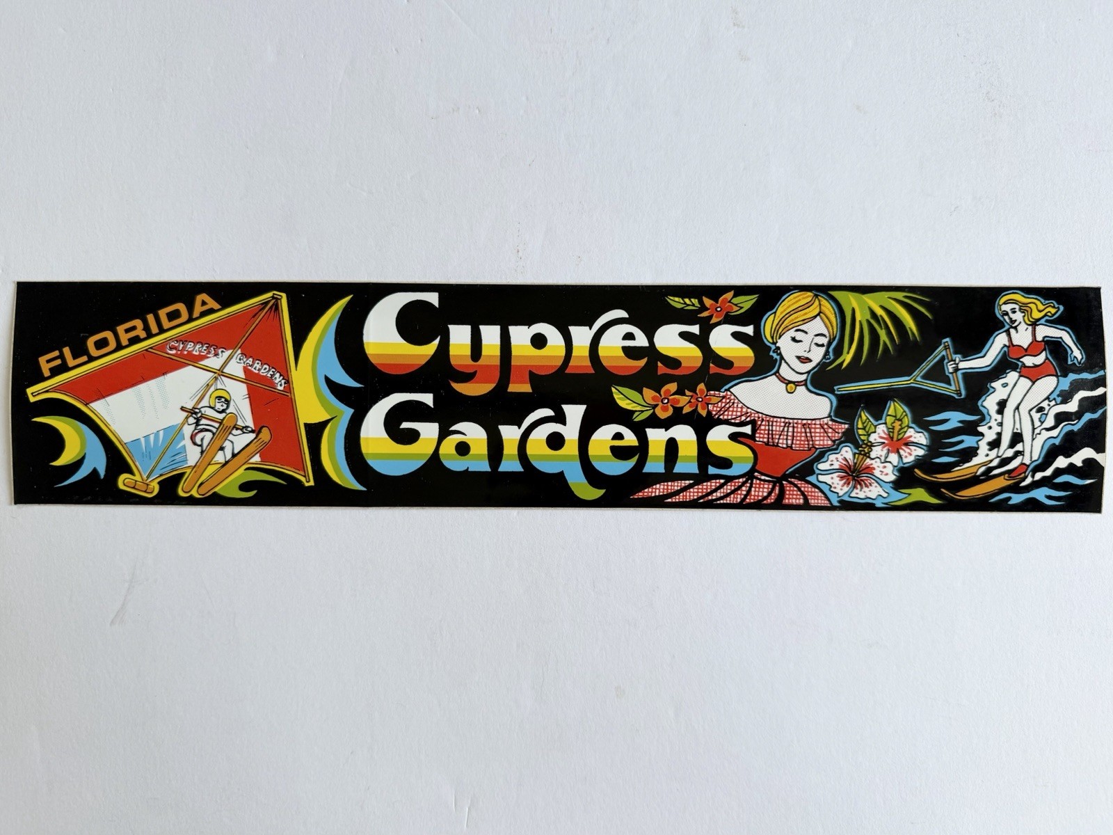 Vintage Cypress Gardens, Florida Bumper Sticker, Tropical Vibes, Water Skiing Vintage Cypress Gardens, Florida Bumper Sticker, Tropical Vibes, Water Skiing