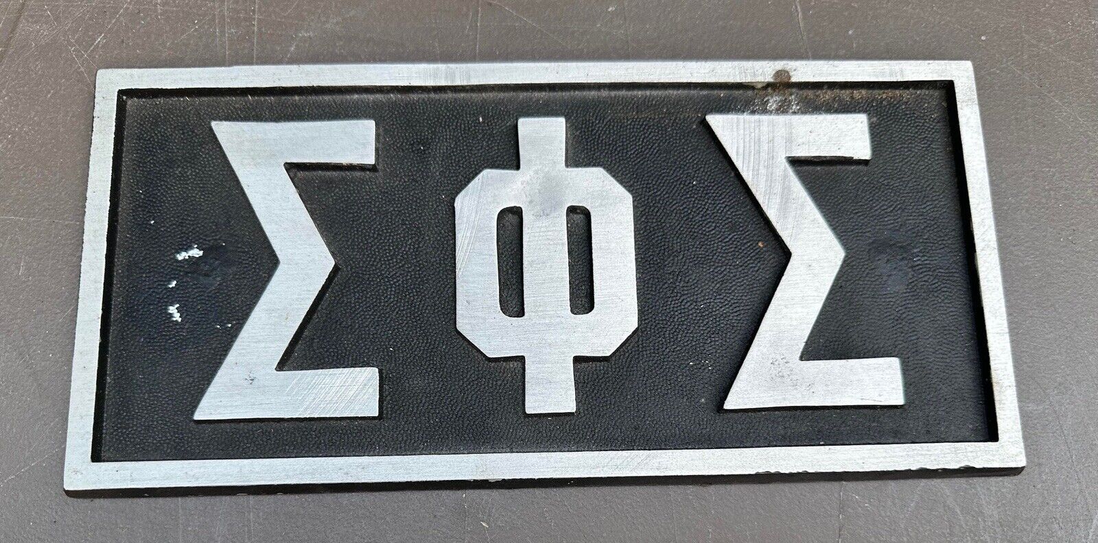Vintage Sigma Phi Sigma Fraternity Sign Plaque