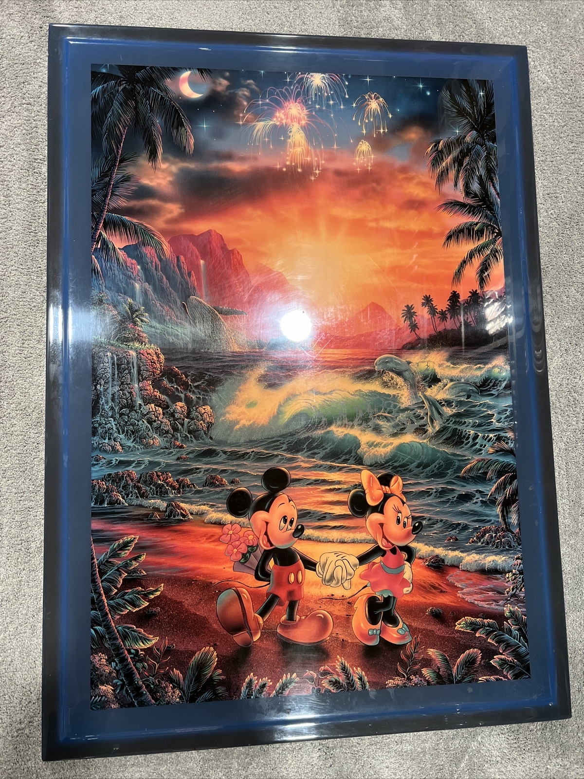 Vintage Disney Art Seaside Romance Limited Edition Christian Riese Framed 32x23