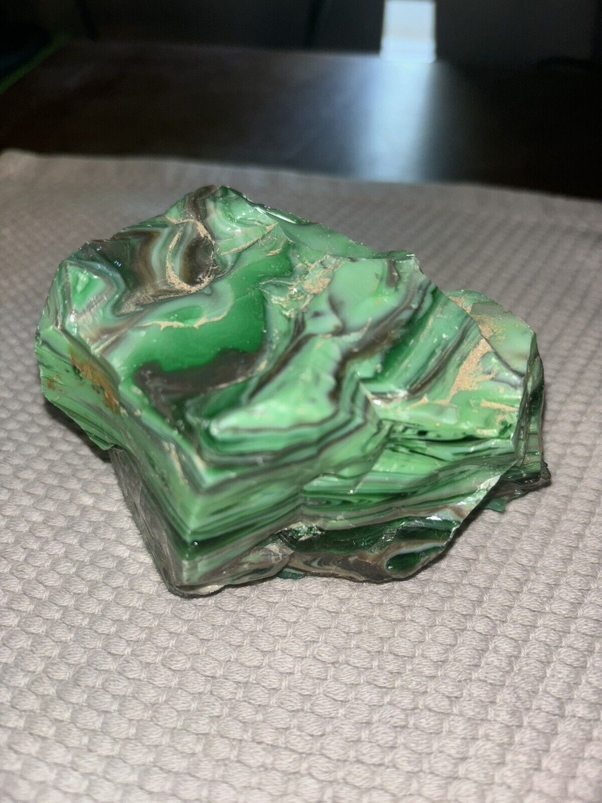 Glass Rock Slag Marble Cullet Green Rock Deco Aquarium 1 Lb .04 ounces