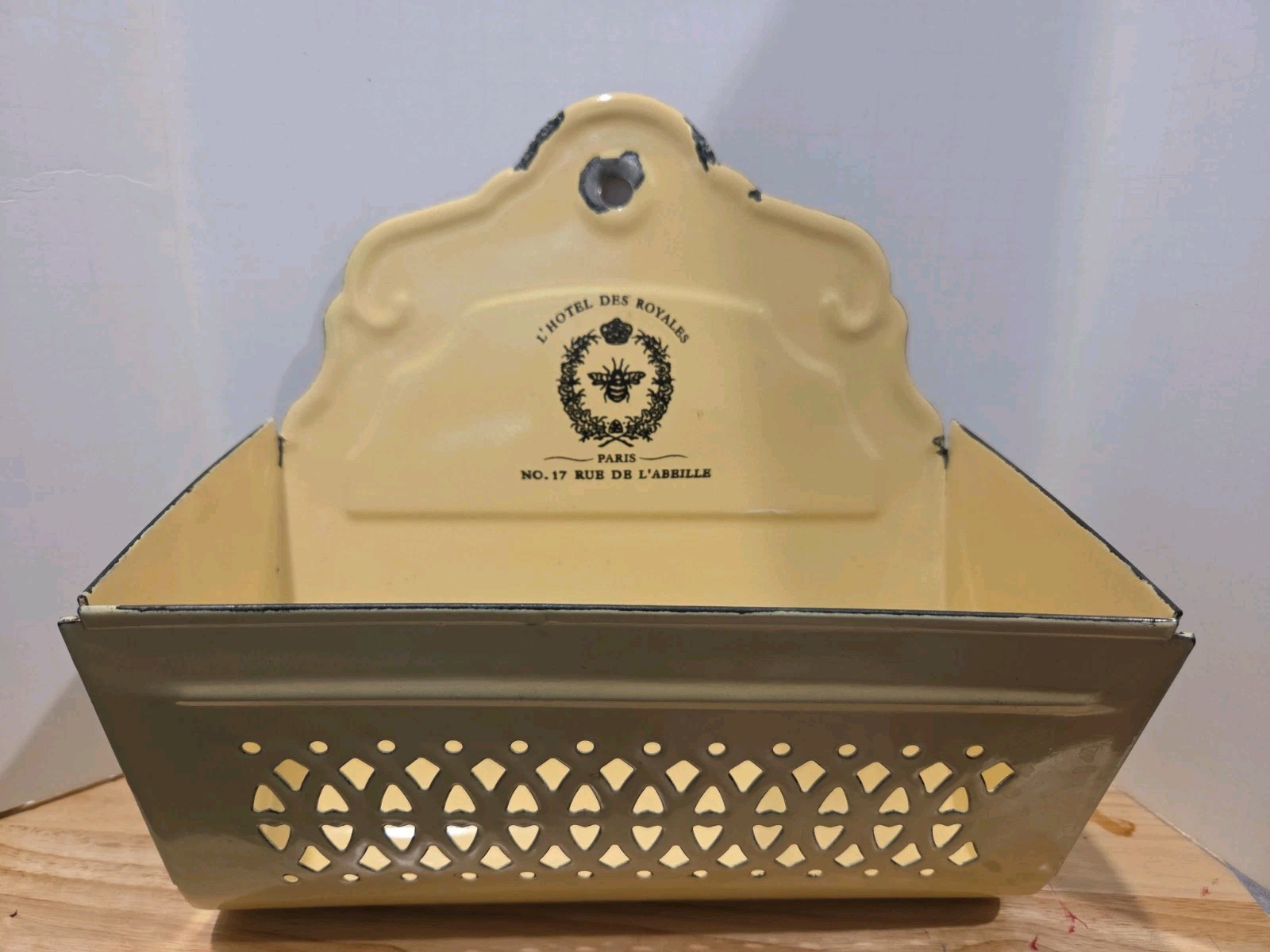 L\'Hotel Des Royales Paris Yellow Enamel Metal Letterbox No. 17 Rue De L\'Abeille