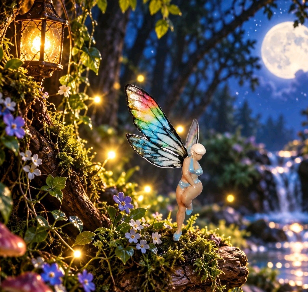 Hand Made Fairy Garden Miniature Fae Insect Wing Micro Fairy Figurine Terrarium 