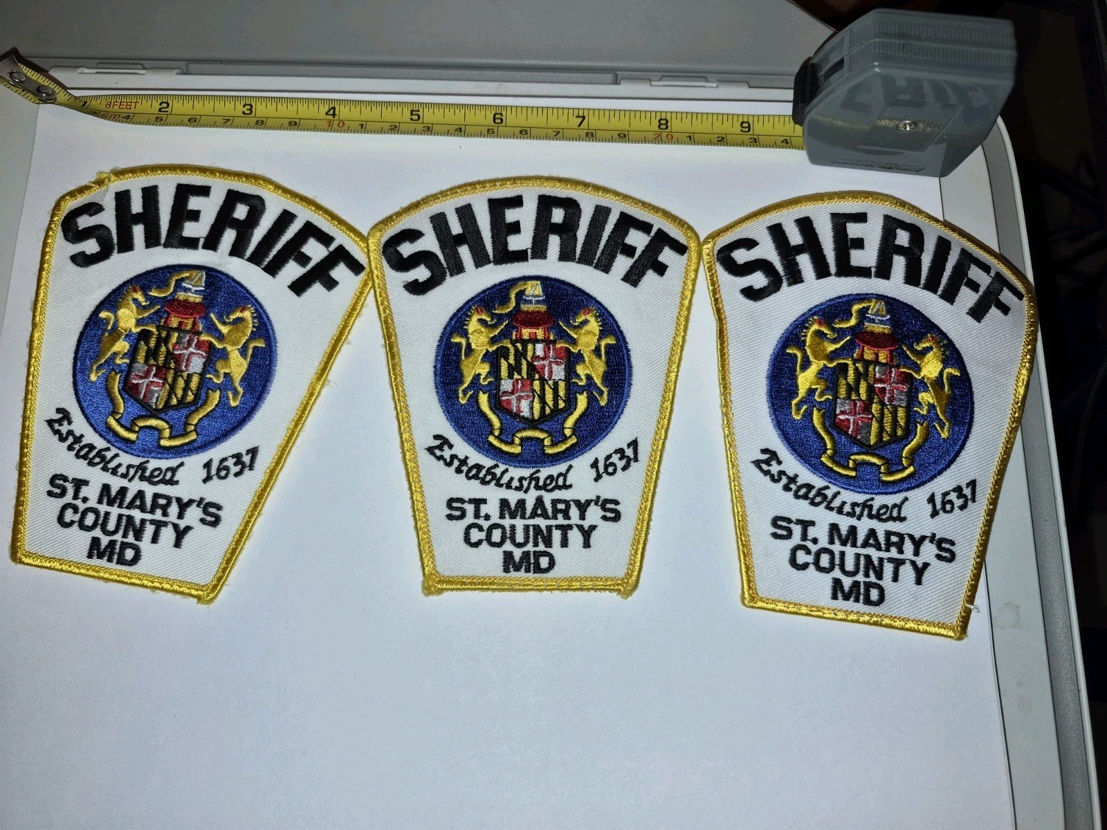 Lot: 3-Police Patches (St. Mary's County MD Sheriff, Maryland)