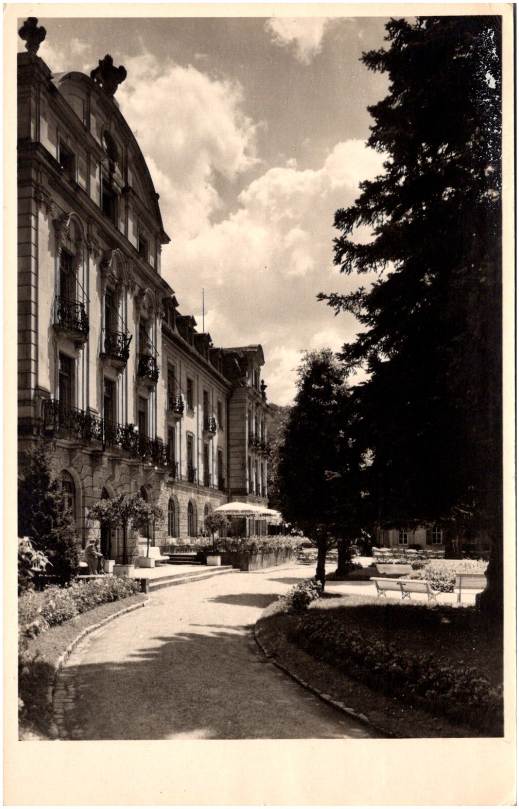 Bad Brückenau Spa Hotel & Town Bavaria Germany Street View 1920s RPPC Postcard