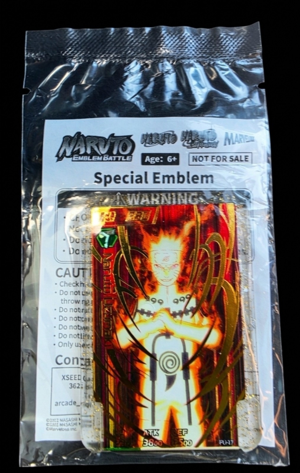 Naruto Special Emblem Battle Game Card Promo PU-17 Naruto Uzumaki Round 1 Sealed