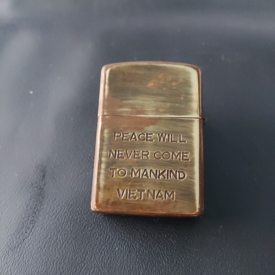 Vintage 1973-74 ZIPPO Vietnam War Cu Chi Snoopy Solid Brass Lighter Rare