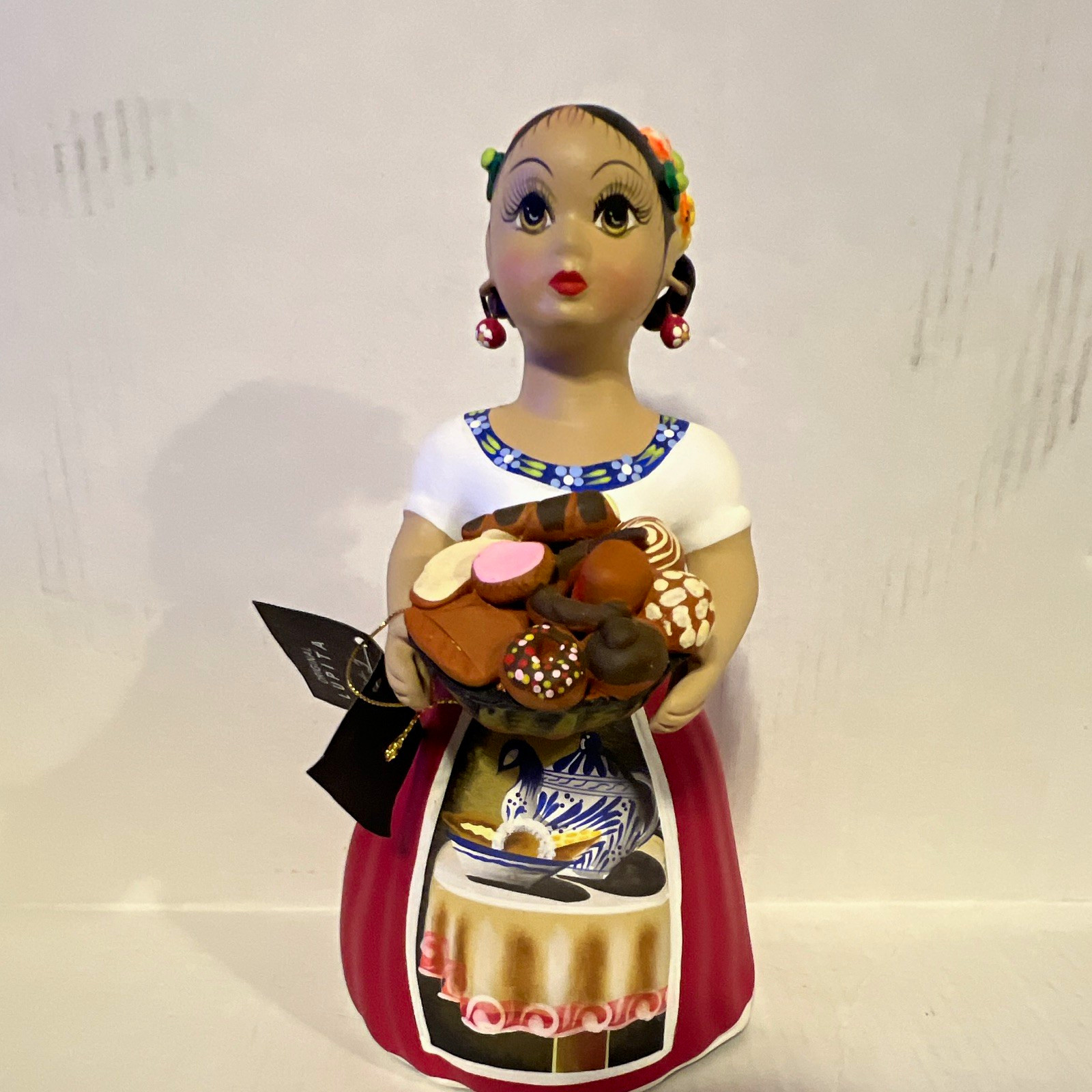 Navarro Lupita Original Hand Painted Ceramic Woman Figurine 30 cm Multicolor