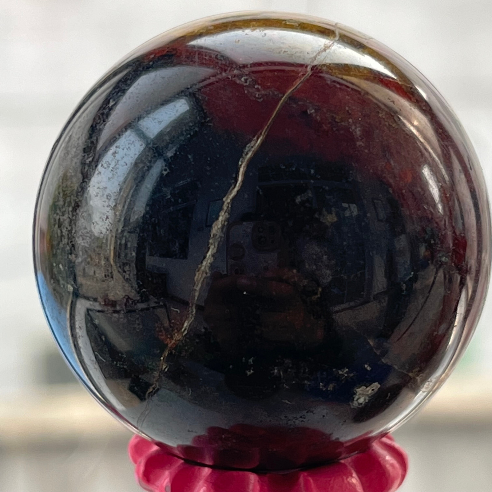 Natural Marine Jasper Agate Stone Ball Crystal Gift Crystal Ball   C50