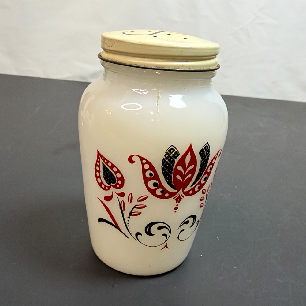 Vintage (1950s) Fire King Milk Glass Modern Tulip Pepper Shaker Vintage (1950s) Fire King Milk Glass Modern Tulip Pepper Shaker