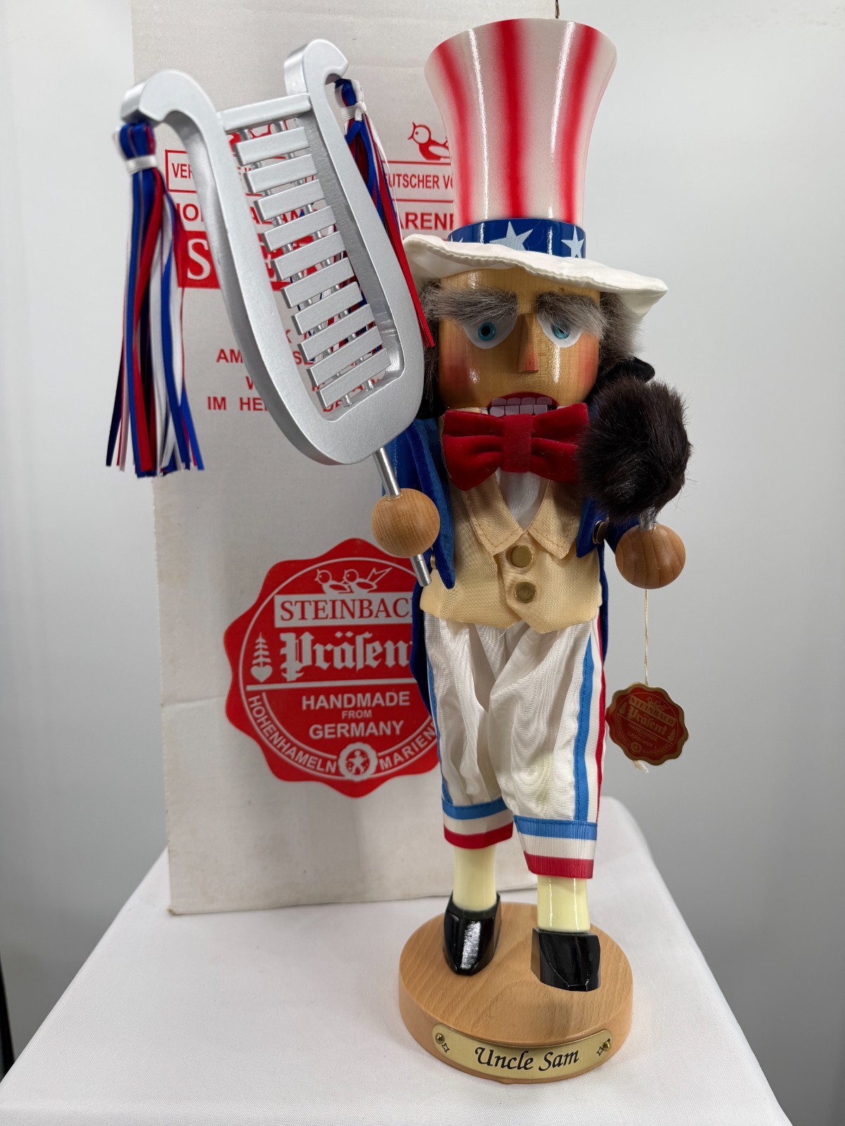 Steinbach UNCLE SAM Nutcracker USA 225th Birthday S1667 w/ Tag 18\ Steinbach UNCLE SAM Nutcracker USA 225th Birthday S1667 w/ Tag 18\
