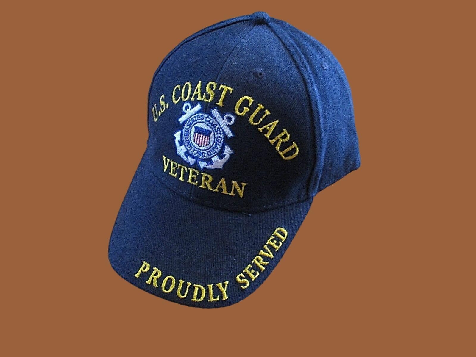 UNITED STATES COAST GUARD VETERAN HAT BALL CAP USCG PROUDLY SERVED