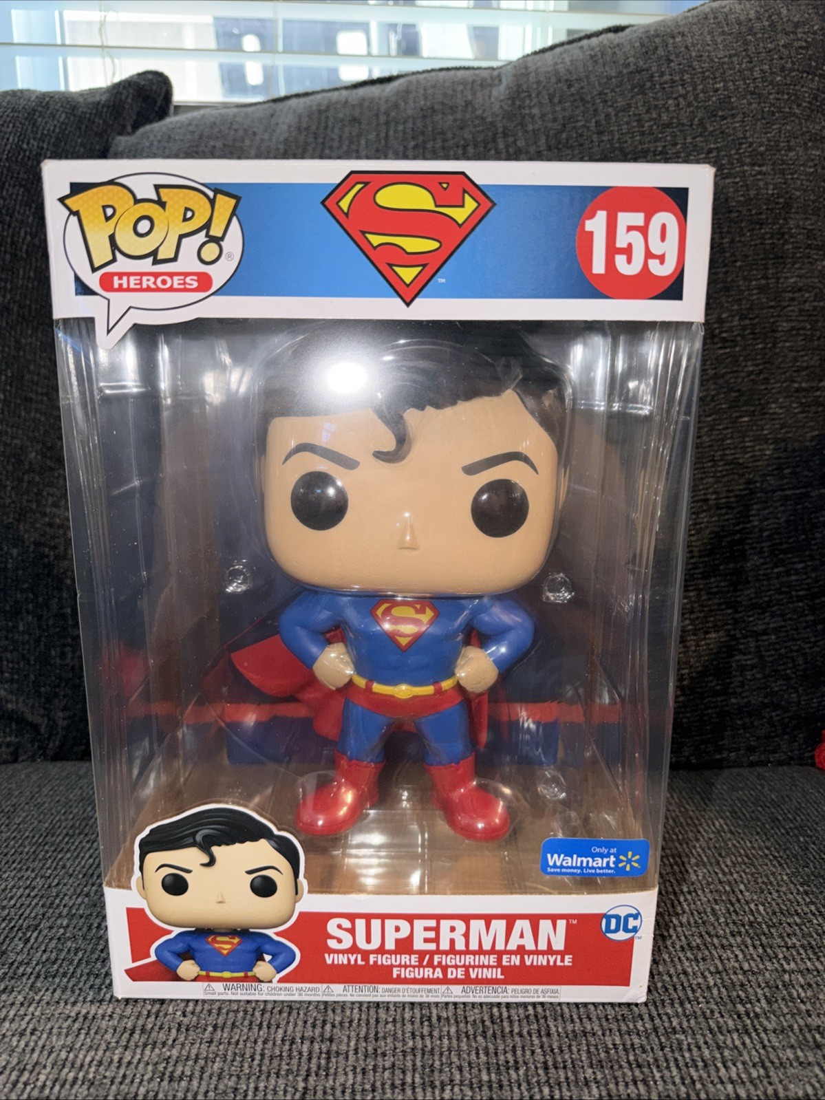 Funko Pop DC Super Heroes Superman 10 Inch Viny Figure #159 Walmart Exclusive 