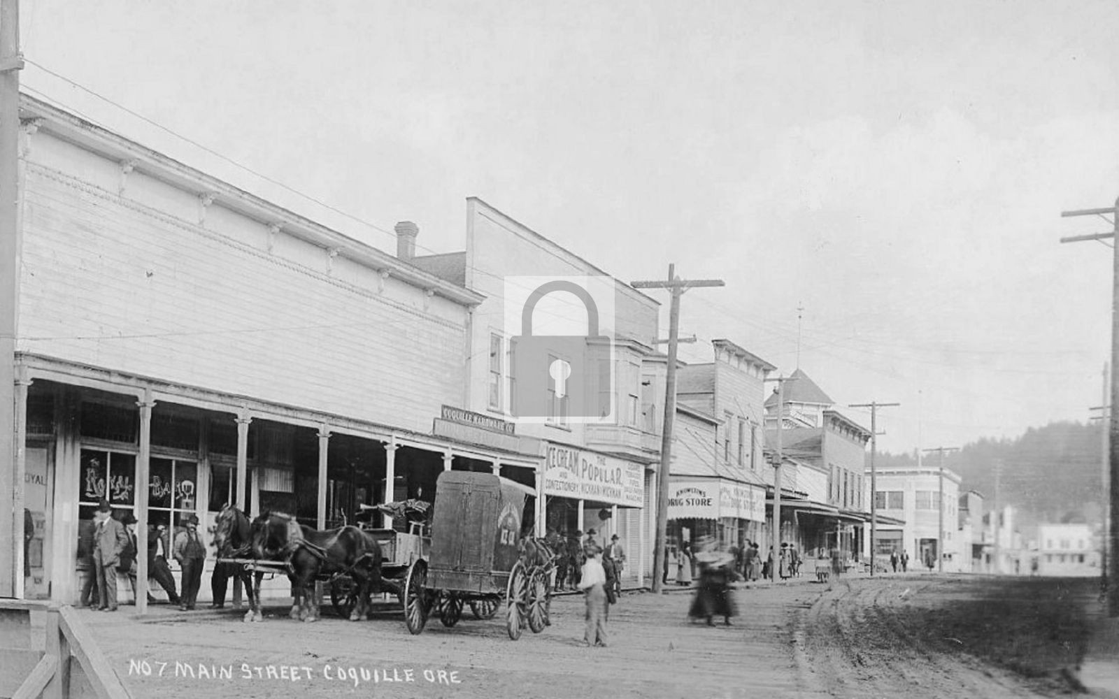 Main Street View Drug Store Coquille Oregon OR - Reprint