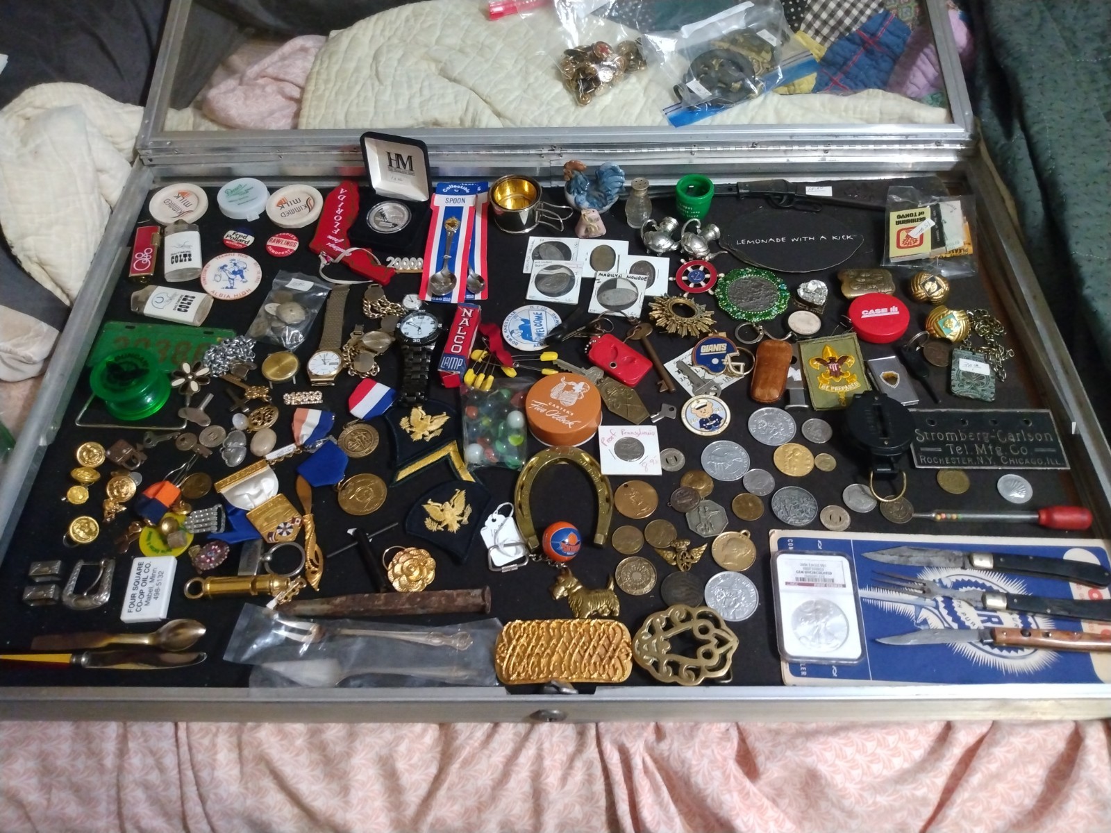 Vintage Huge old Junk Drawer Lot, Not so much junk, nice Silver, cutlery, etc. 