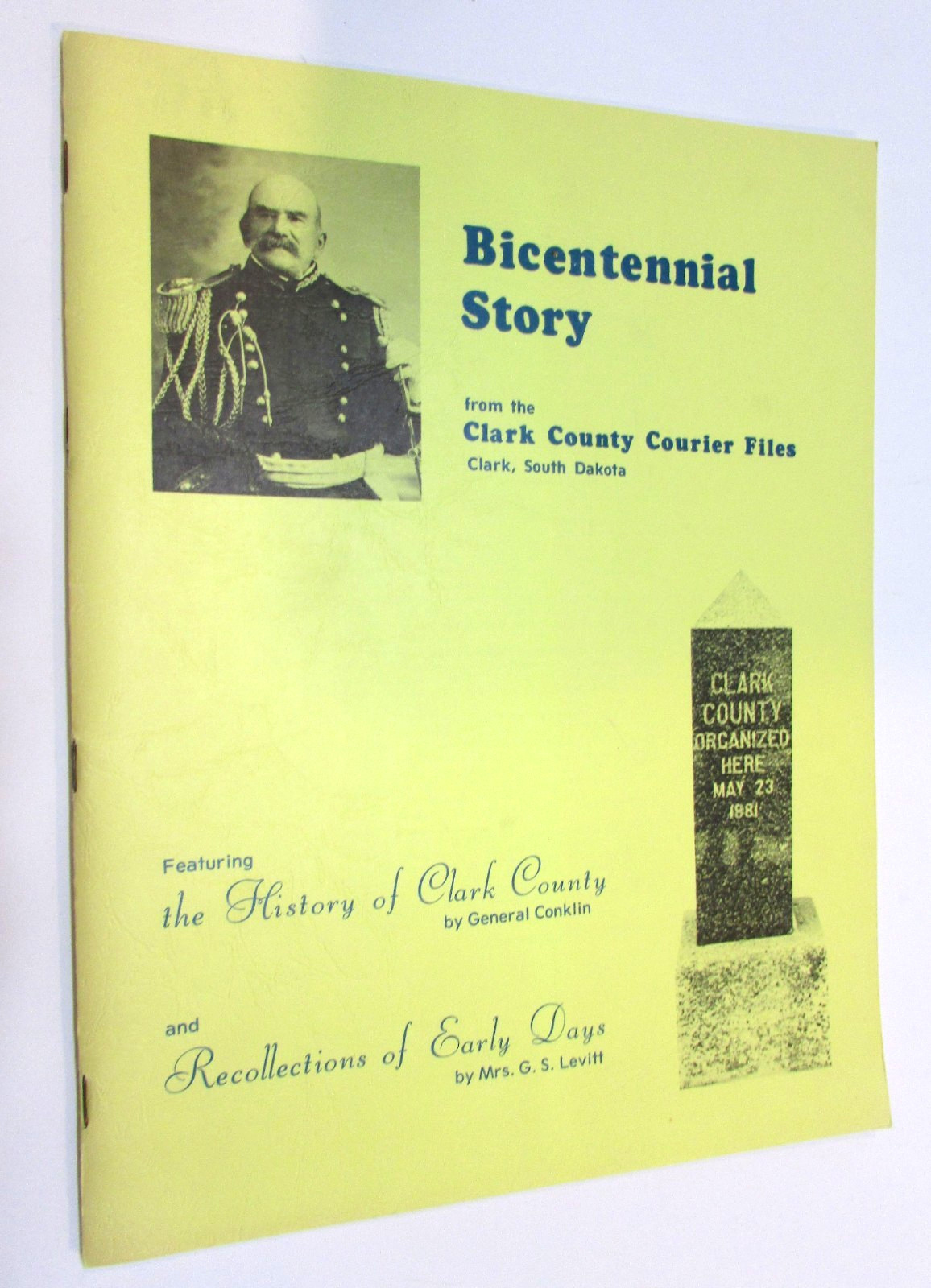 Vintage 1970's Reprint of Old 1911 History Clark SD South Dakota General Conklin