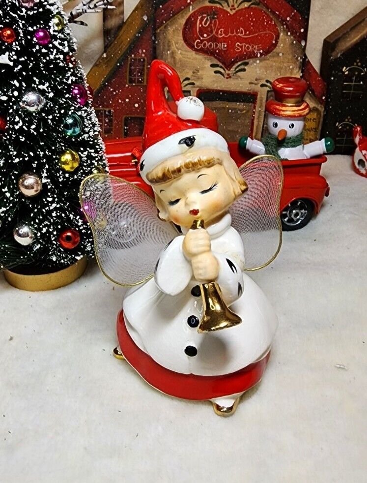 ❤️Rare Vintage UCAGCO  Christmas Angel w/HORN  girl Bell ❤️ DO YOU HAVE THIS ONE