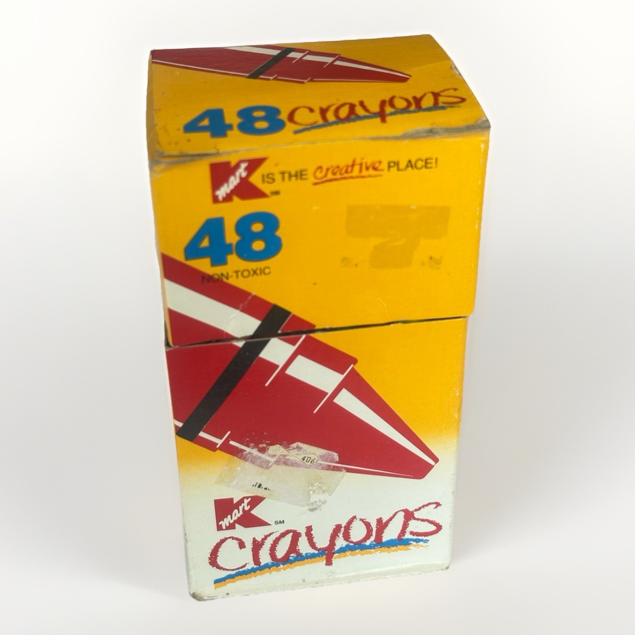 Vintage KMART Crayons Box of 48 Colors Collectible Advertising 1990s Nostalgic 