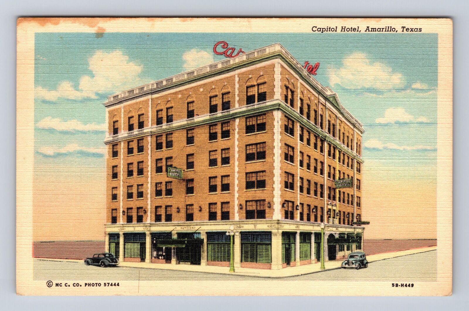 Amarillo TX-Texas, Capitol Hotel, Advertisement, Antique, Vintage Postcard